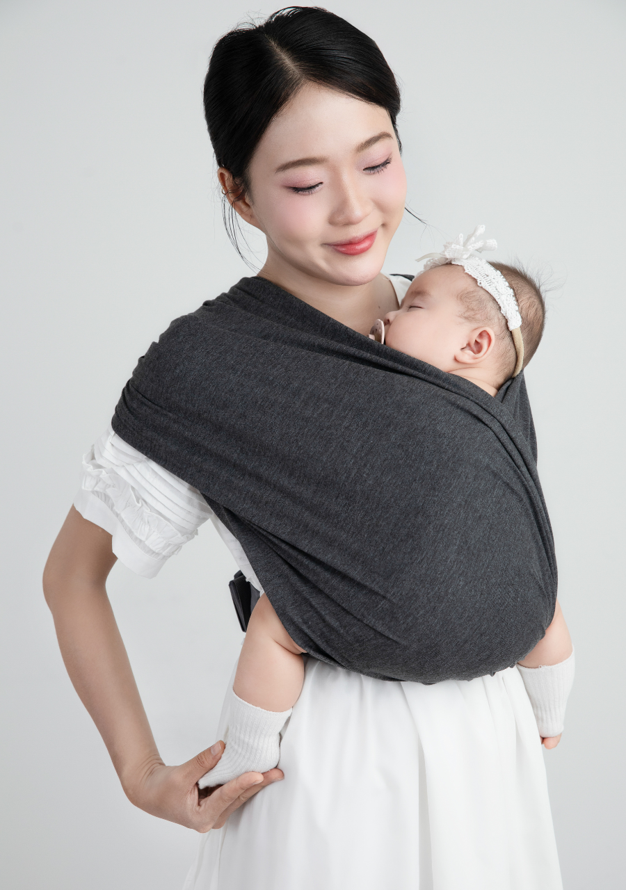 [THIẾT KẾ MỚI] Địu Vải EmBé Sling Cao Cấp Màu Charcoal Cho Bé Từ 0 Đến 24 Tháng Tuổi