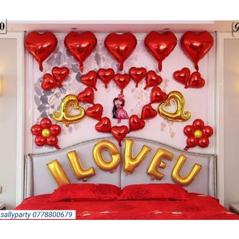 Set bóng trang trí ngày cưới, happy wedding có 7 mẫu