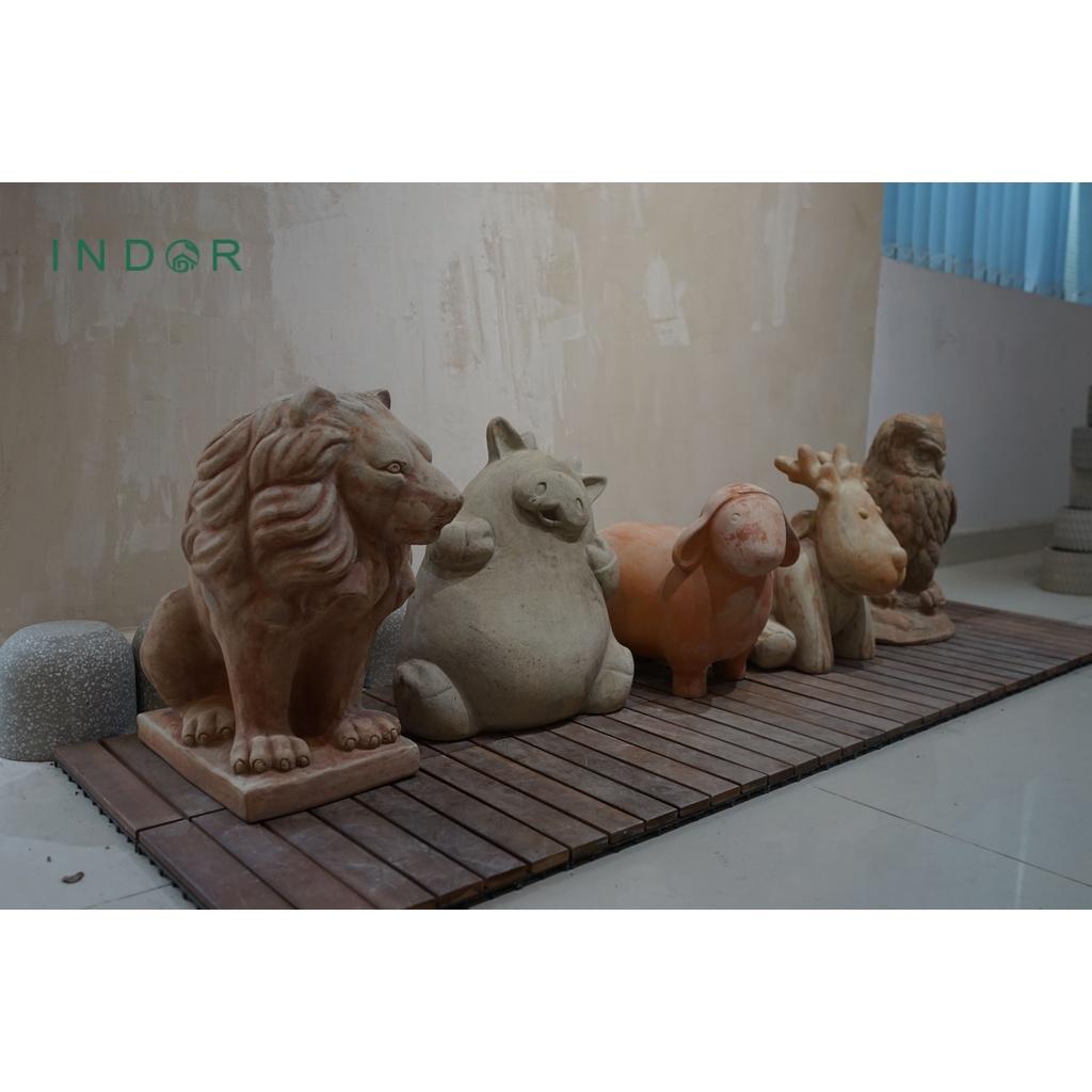 Tượng chú cừu mập tai dài trang trí chất liệu đất nung terracotta Tượng decor nội ngoại thất Tượng đất nung
