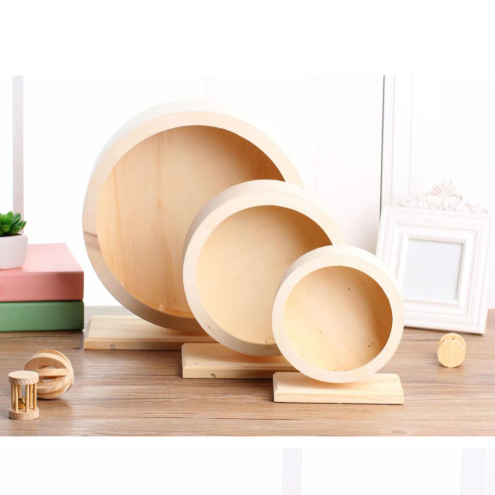 Round Wooden Quiet Hamster Running Exercise Wheel Mouse Rat Small Pet