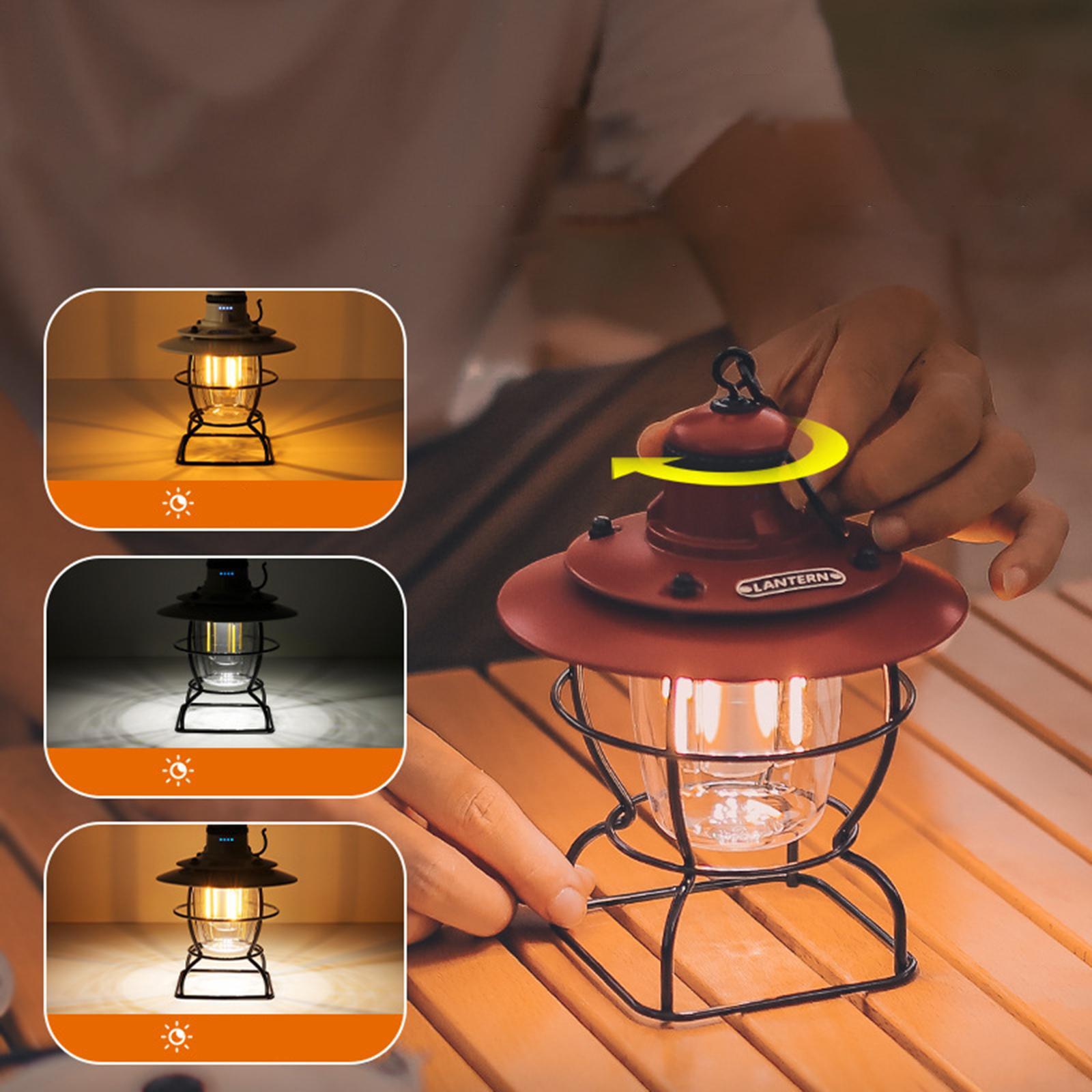 Portable Camping Lantern Light Lamp Rechargeable Hiking