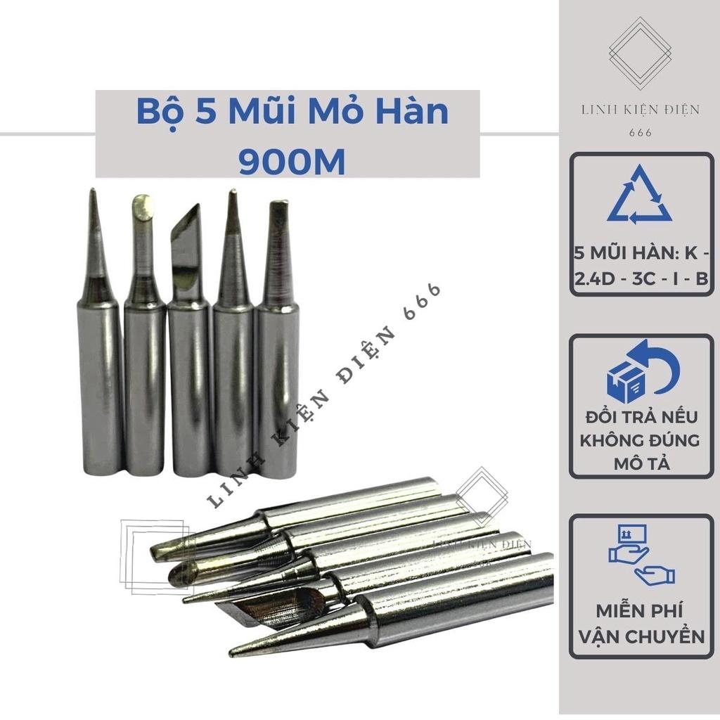 Bộ Mũi Hàn 900M Đầu Mỏ Hàn 936 Bộ 5 Mũi Mỏ Hàn Thiếc