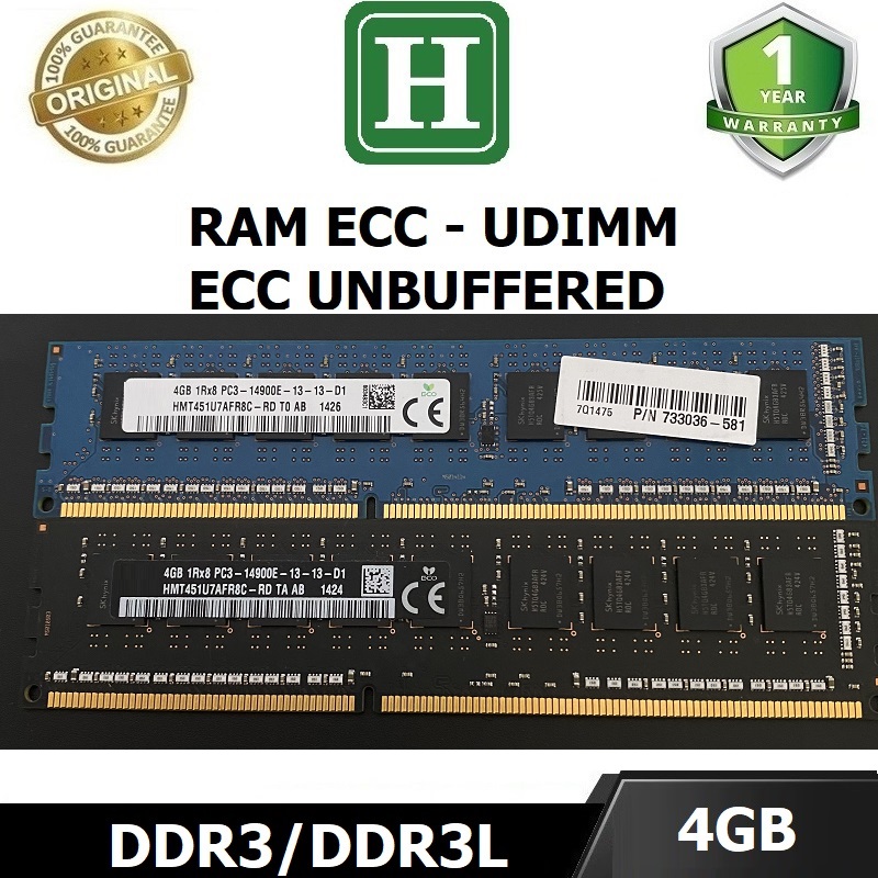 Ram ECC UDIMM  DDR3 4GB bus 1866