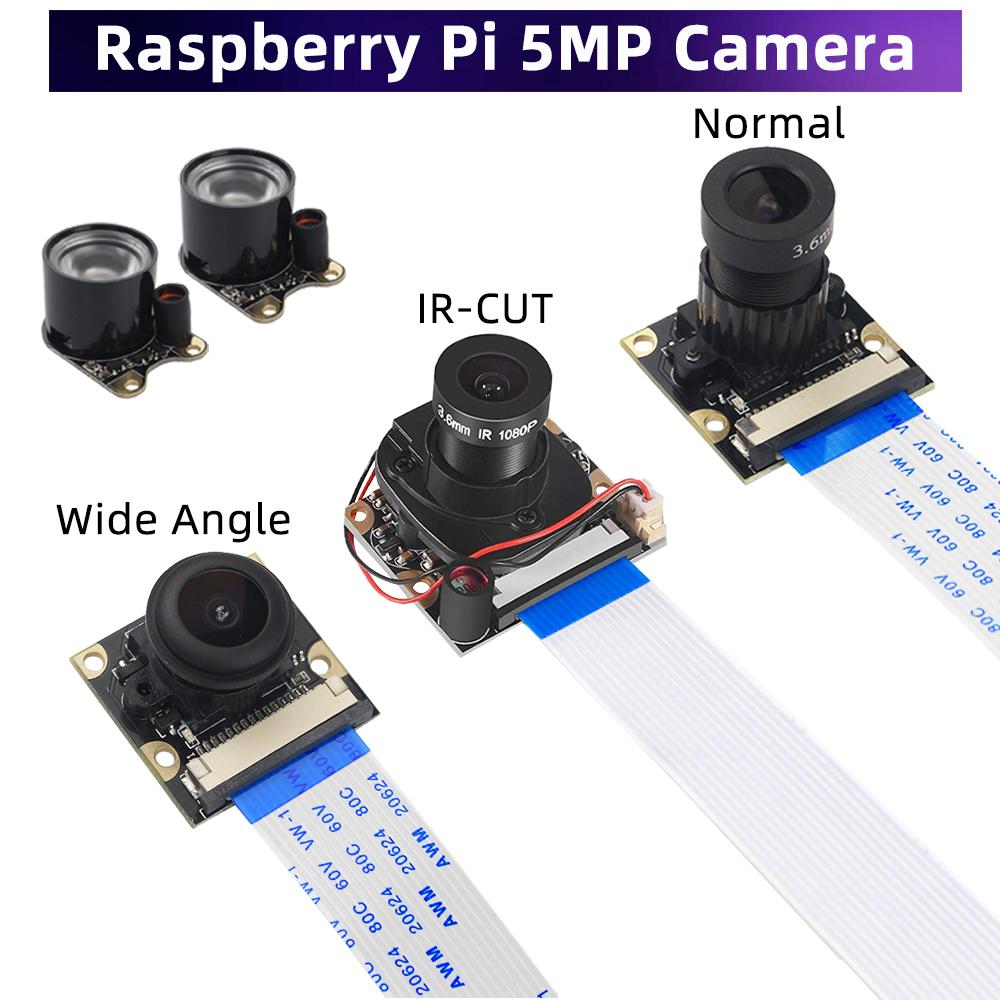 Raspberry Pi 4 Camera 5MP Night Vision 1080p góc rộng tùy chọn Fisheye IR-Cut Camera cho Raspberry Pi 4B 3B 3B Zero