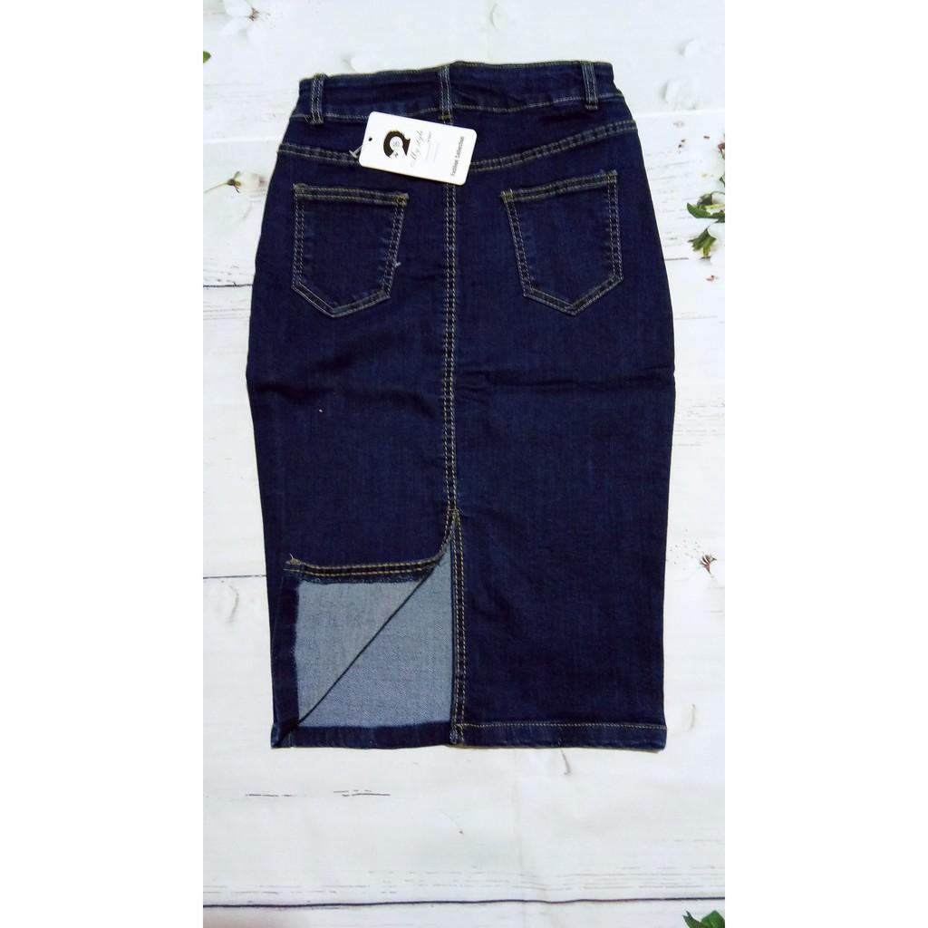 CHÂN VÁY JEAN ÔM XẺ SAU_{HÀNG ĐẸP CHO GIÃN