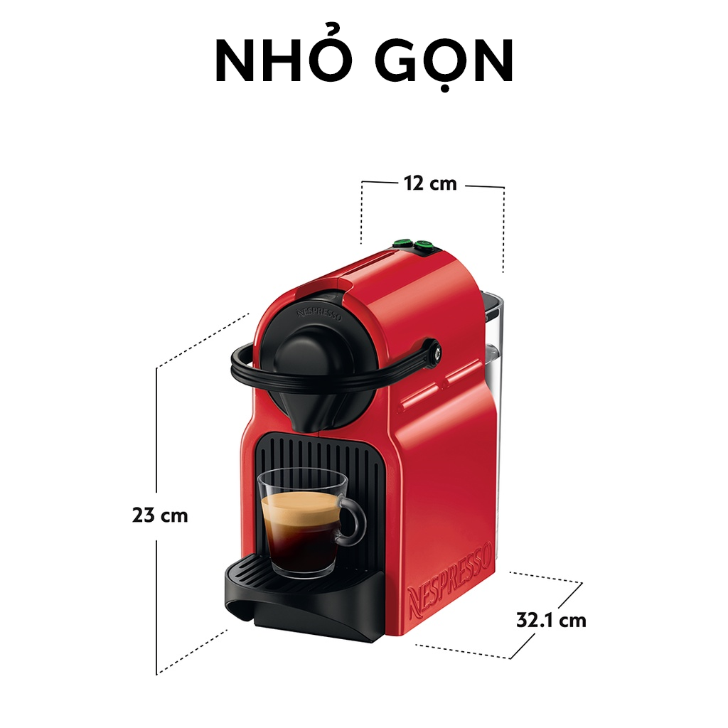 Máy pha cà phê Nespresso Inissia Đỏ - Hàng chính hãng 