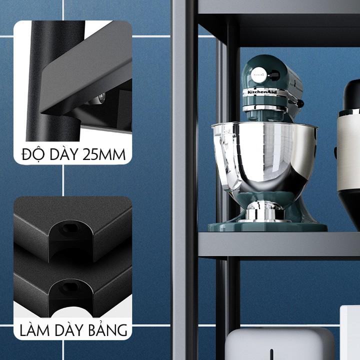 Kệ đa năng để lò vi sóng thép đen cao cấp 60x40x120,Kệ Để Lò Vi Sóng INOX 304 Sơn Tĩnh Điện Đen Đa Năng Nhà Bếp siêu bền