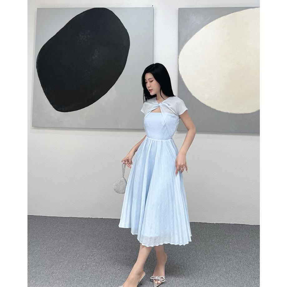 BBSTORE'S Đầm Xòe Maxi Phối Dập Ly Thời Trang Đi Biển Cực Xinh -D1228