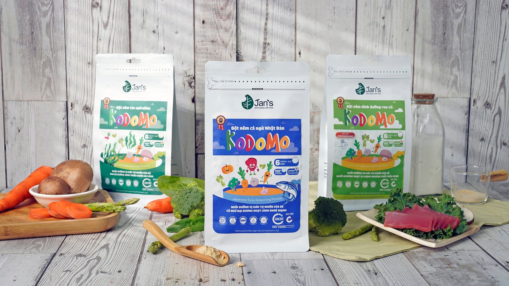 Bột Nêm dinh dưỡng Rau Củ tự nhiên Kodomo cho bé từ 6 tháng tuổi 60g