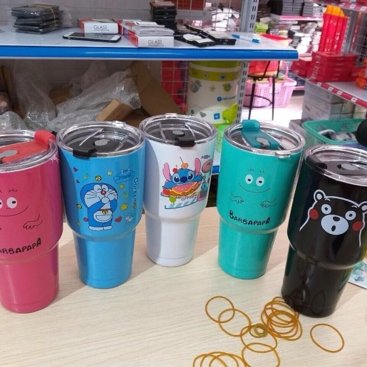 Ly Giữ Nhiệt Thái Lan 900ml - Tặng Kèm Ống Hút Inox - Cốc Giữ Nhiệt Thái Lan Có Nắp Chống Tràn