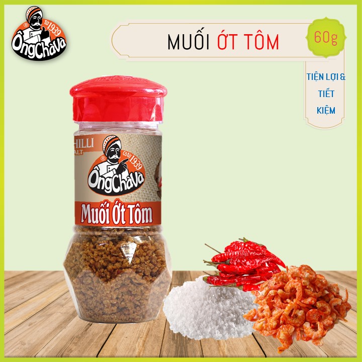 Muối Ớt Tôm Ông Chà Và 60g (Shrimp Chilli salt Ong Cha Va) - Muối Tôm