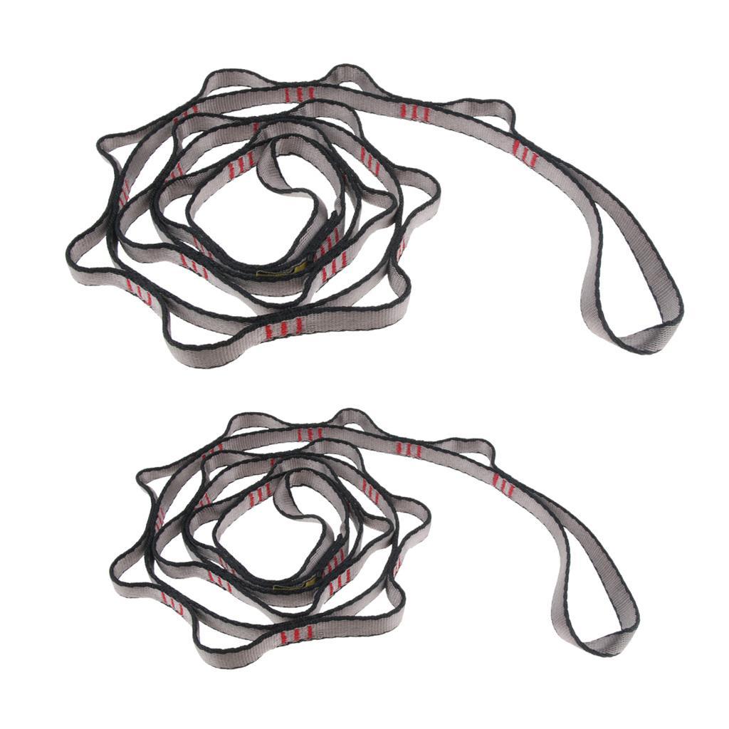 2pcs 22KN Rock Tree Climbing Areial Yoga Daisy Chain Downhill 12 Loop Sling