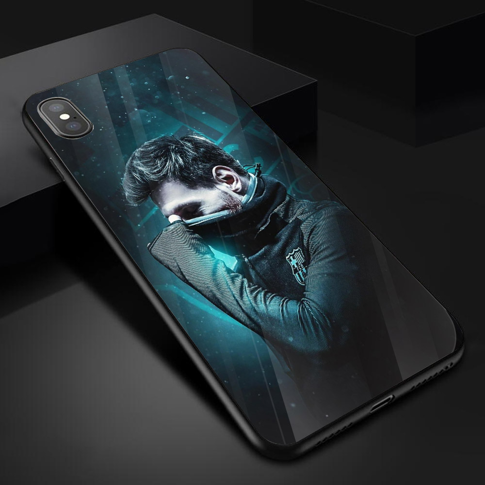 Ốp điện thoại kính cường lực cho máy iPhone X - Leo Messi MS ACZTU008