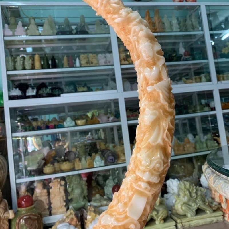 Cặp Kỳ Lân Ngậm Ngà - cao 63.5cm