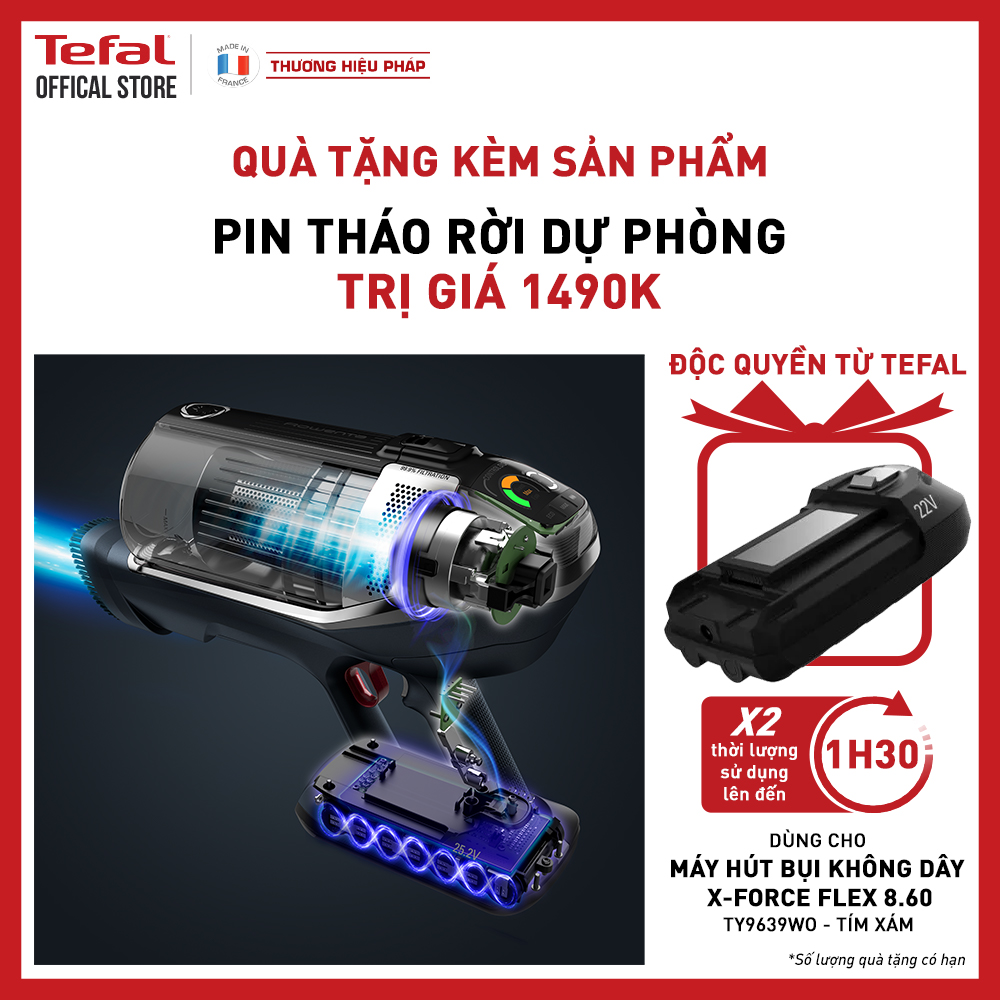 Máy hút bụi cầm tay không dây Tefal TY9639WO- Hàng chính hãng