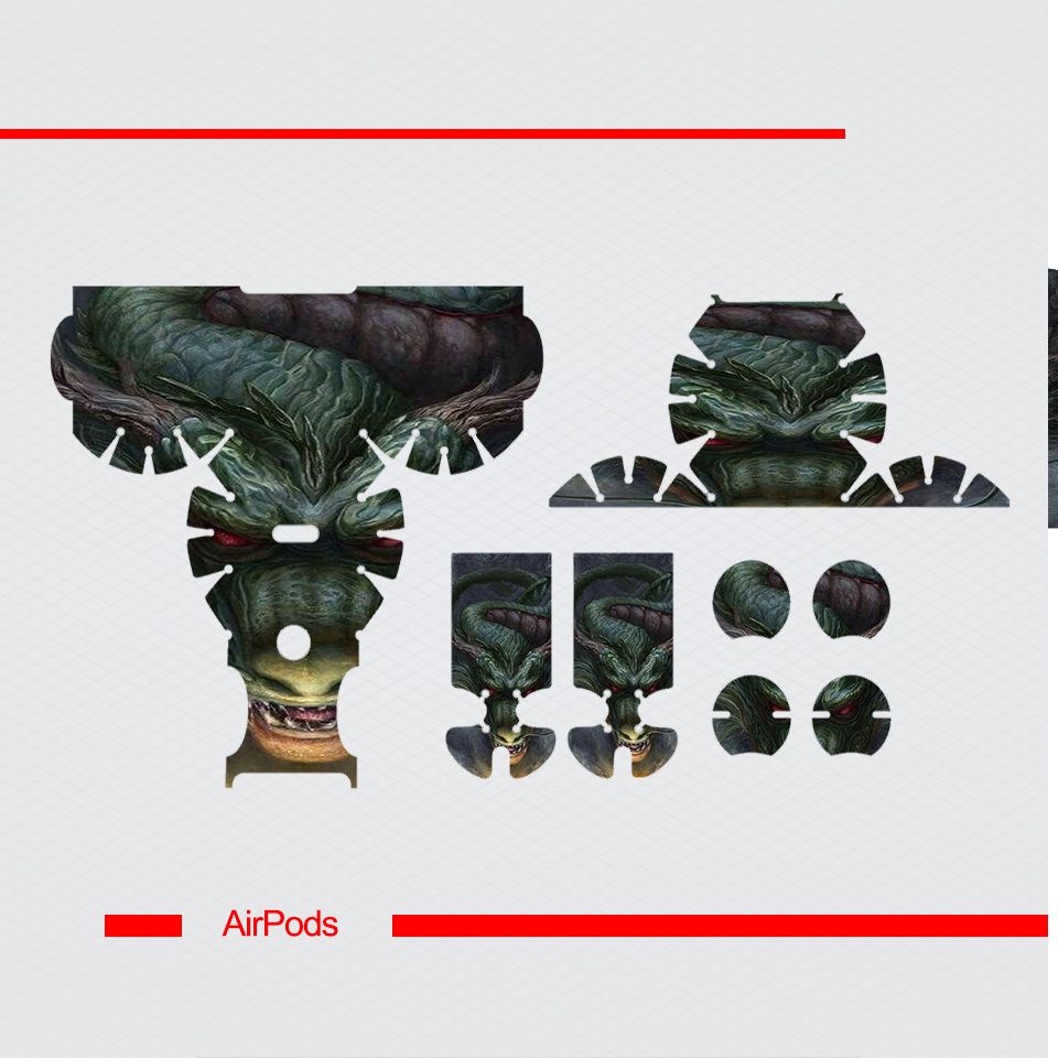 Miếng dán skin chống bẩn cho tai nghe AirPods in hình Dragon Ball - 7vnr030 (bản không dây 1 và 2)