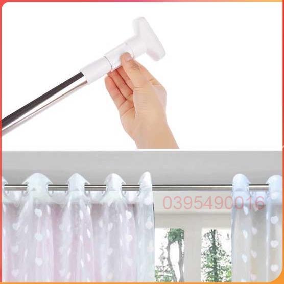 Xà Treo Quần Áo 120-160cm Treo Rèm Nhà Tắm Rút Gọn Đa Năng Không Cần Khoan Vít, Chất Liệu Inox Chắc Chắn