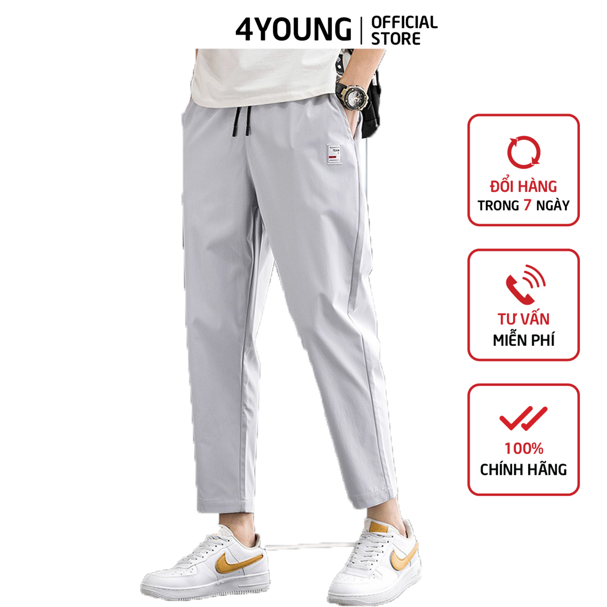 Quần Jogger Nam Nữ Ống Suông Eo Co Dãn Chất Liệu Kaki Mềm Mịn Thấm Hút Mồ Hôi Tốt JGLV30