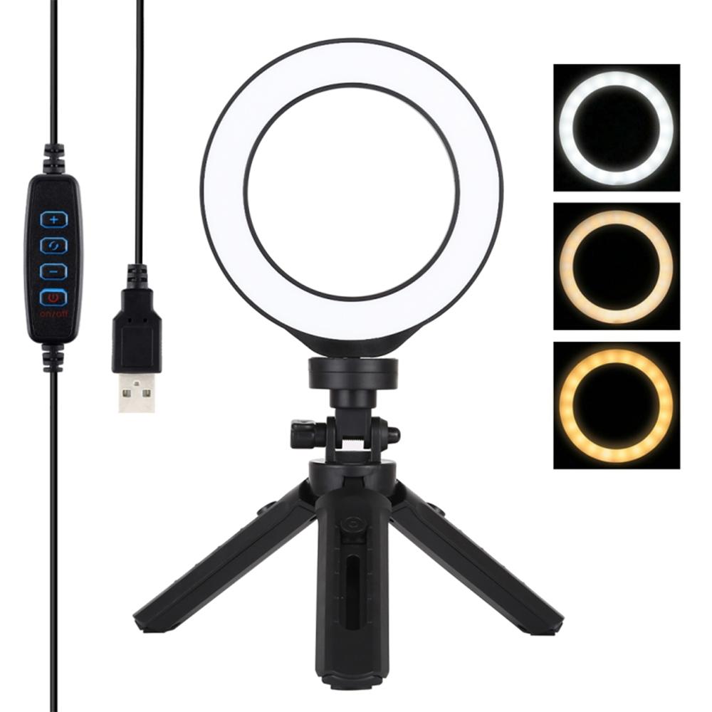 Đèn LED tròn 4.7 Inch 3 chế độ màu trợ sáng điện thoại quay livestream