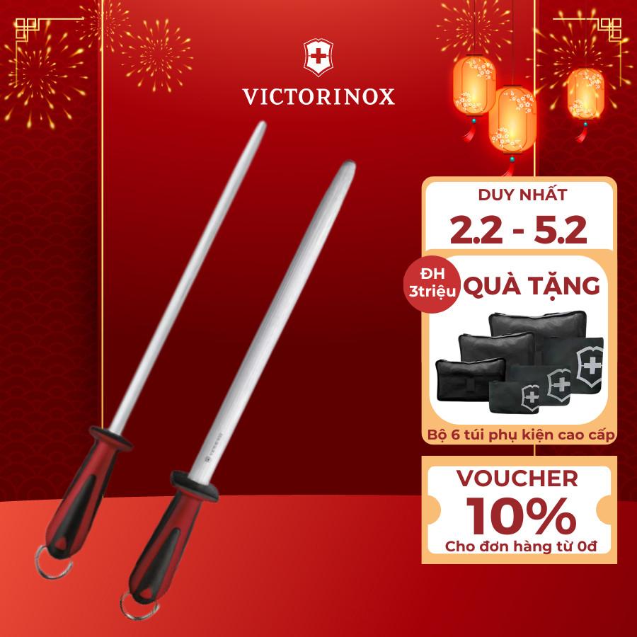 Dụng cụ mài dao dual Grip, honing steel, micro-fine cut Victorinox Thụy Sỹ