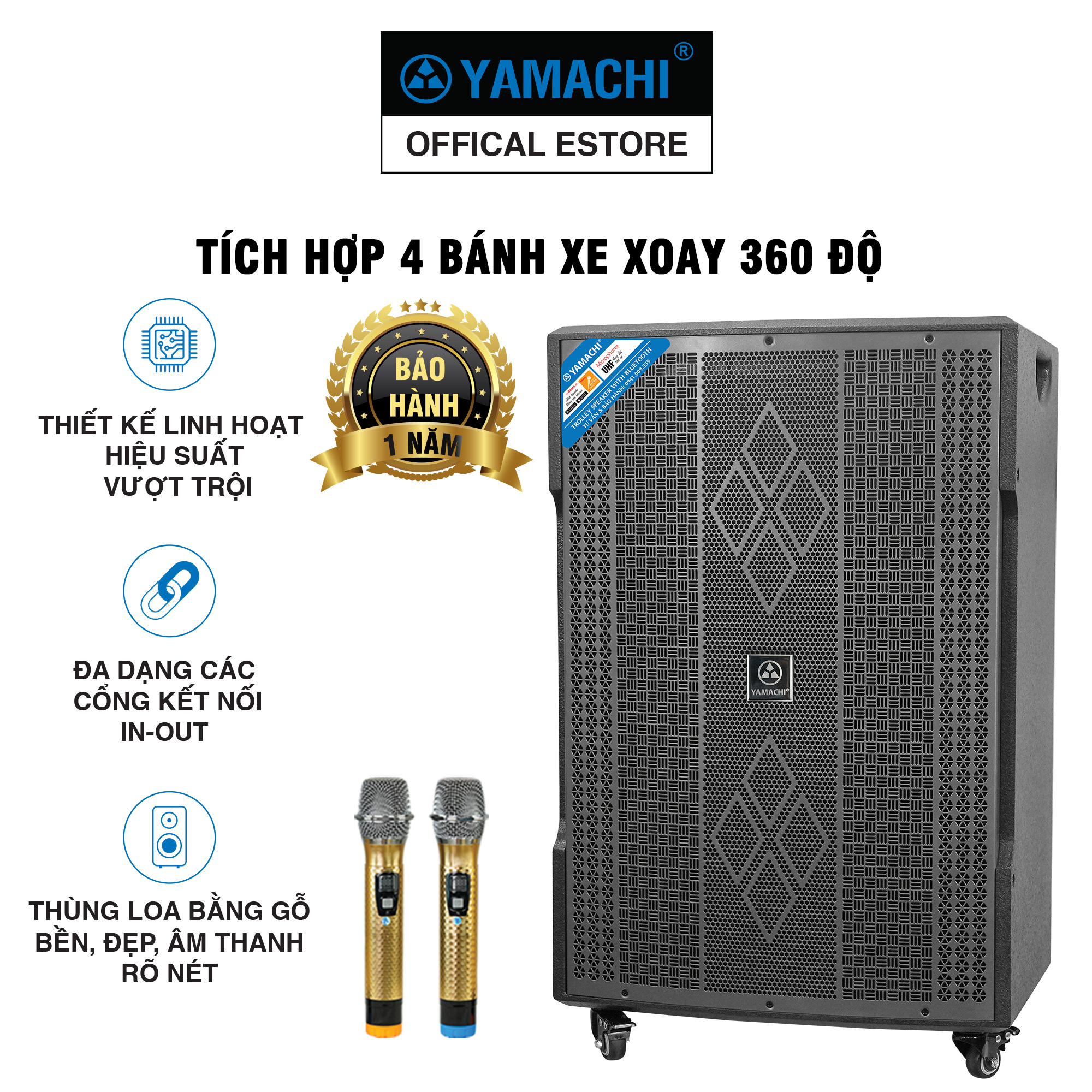 Loa karaoke công suất lớn KS-18000A bass 5 tấc, 850W. Loa YAMACHI 3 đường tiếng cực hay-Hàng chính hãng ( Sản xuất tại Việt Nam )- BH 12 THÁNG - HÀNG CHÍNH HÃNG