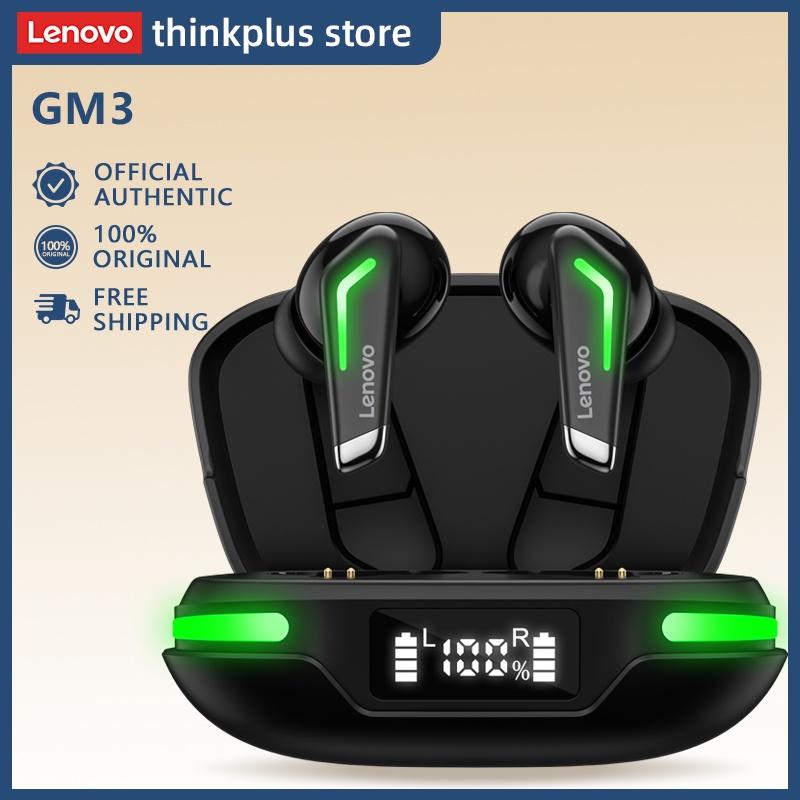 Tai nghe không dây LENOVO GM3 Bluetooth 5.0 TWS âm thanh giảm ồn HD độ trễ thấp pin trâu có micro cho chơi game thể thao-Hàng chính hãng