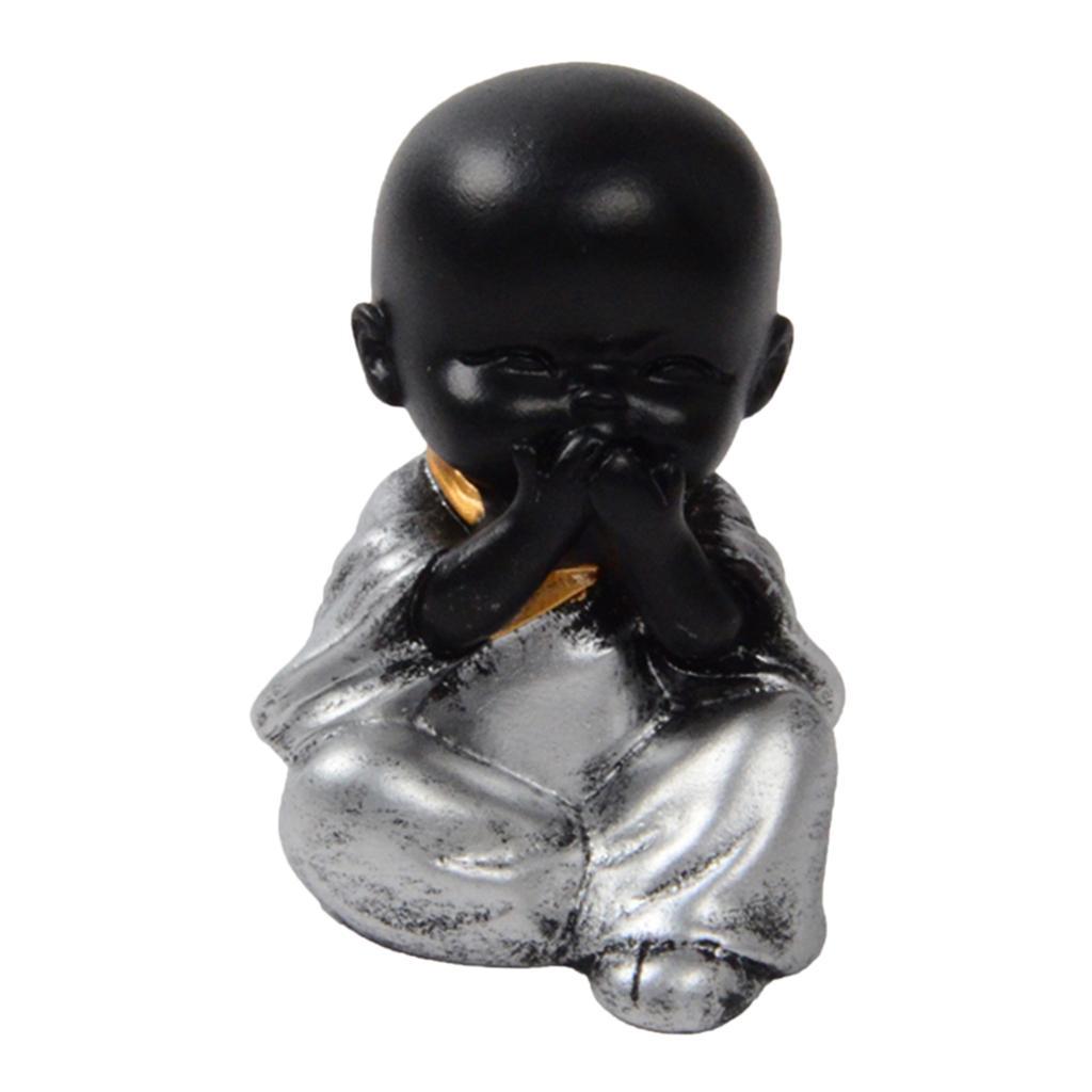 2X Ceramic Small Buddha Statue Monk Figurine Tea pet Ornaments Style04