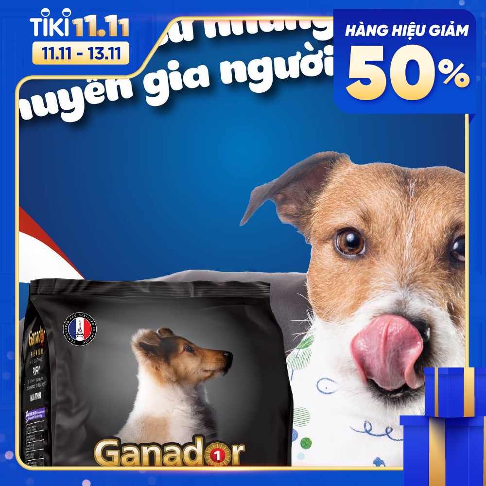 Combo 5 gói thức ăn cho chó con Ganador vị sữa &amp; DHA Puppy Milk with DHA 400 gram