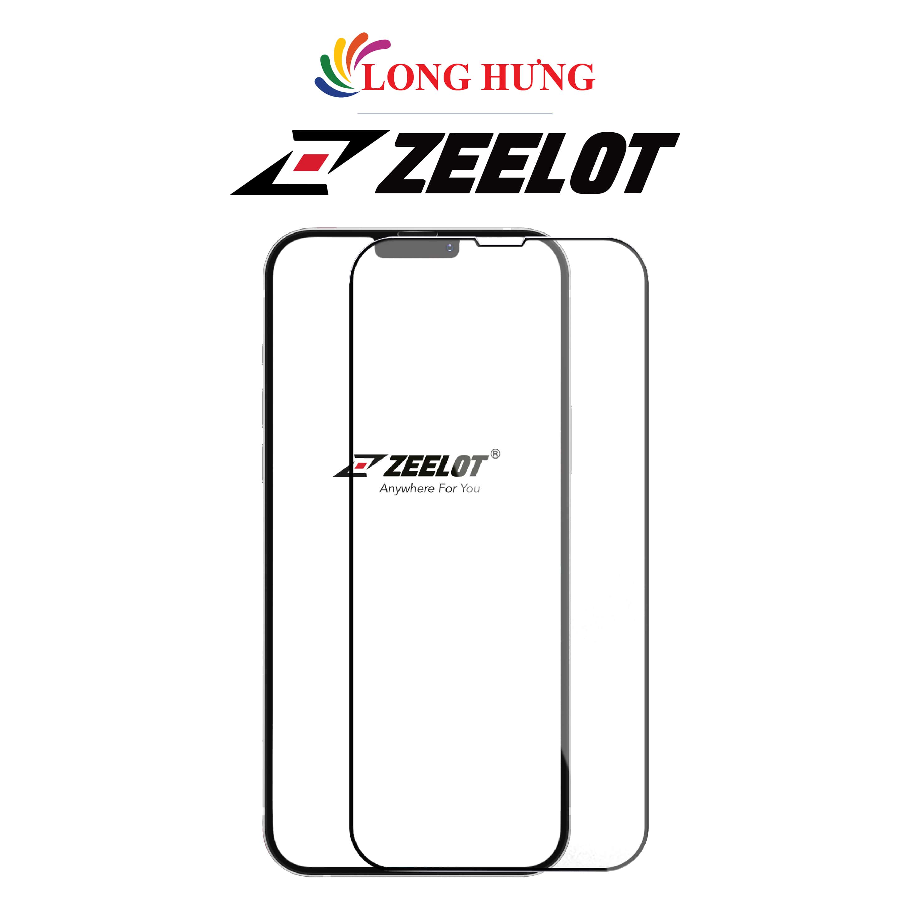 Dán màn hình cường lực Full viền Zeelot SOLIDsleek dành cho iPhone 15 Pro Max/15 Pro/15 Plus/15/14/13/12/11 - Hàng chính hãng