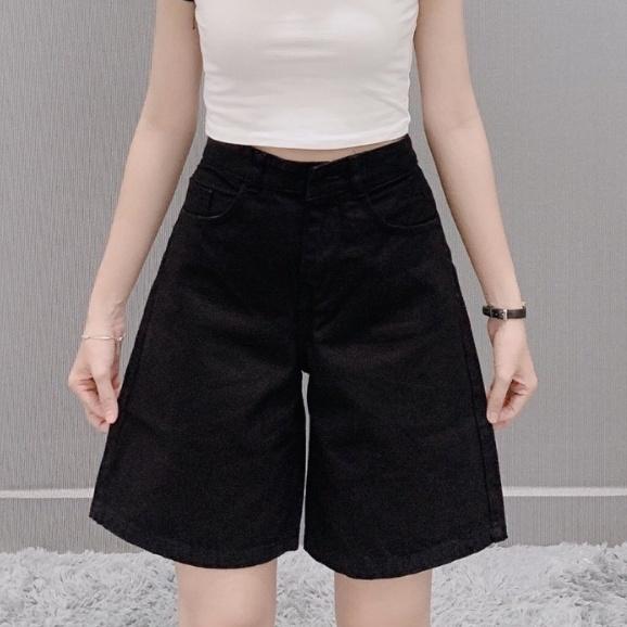 Quần Short Ngố Kaki Nữ Lưng Cao, Ống Rộng Có Bigsize