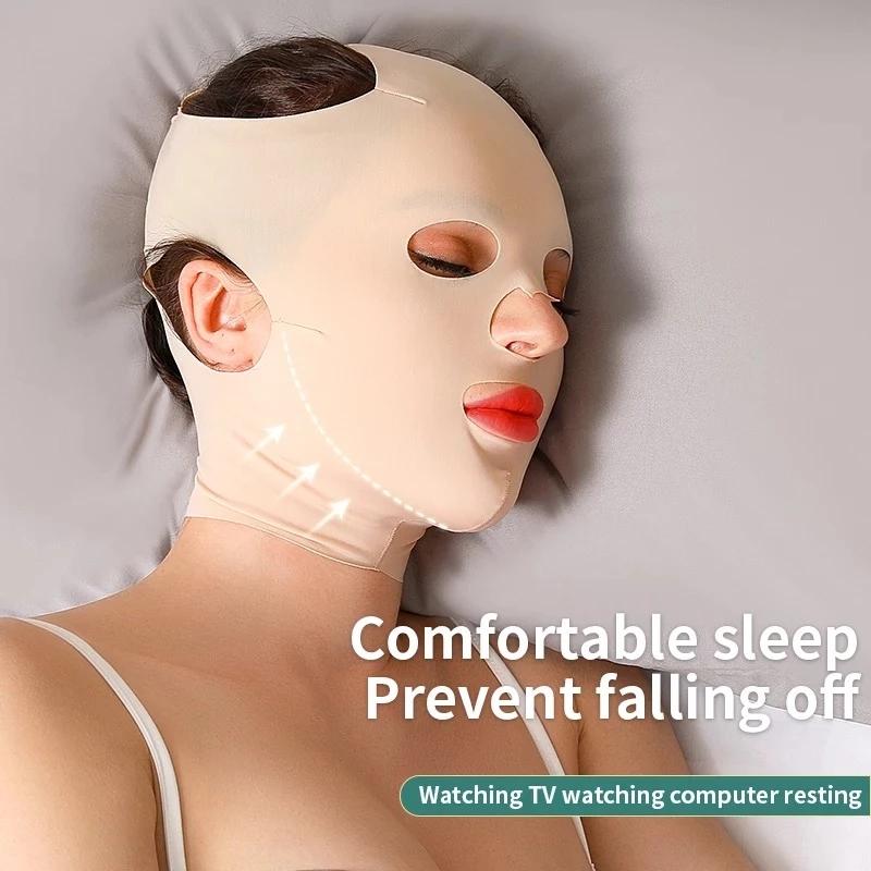 Đai Đeo Tạo Cằm Chữ V 3d Chống Nếp Nhăn Thoáng Khí Có Thể Tái Sử Dụng