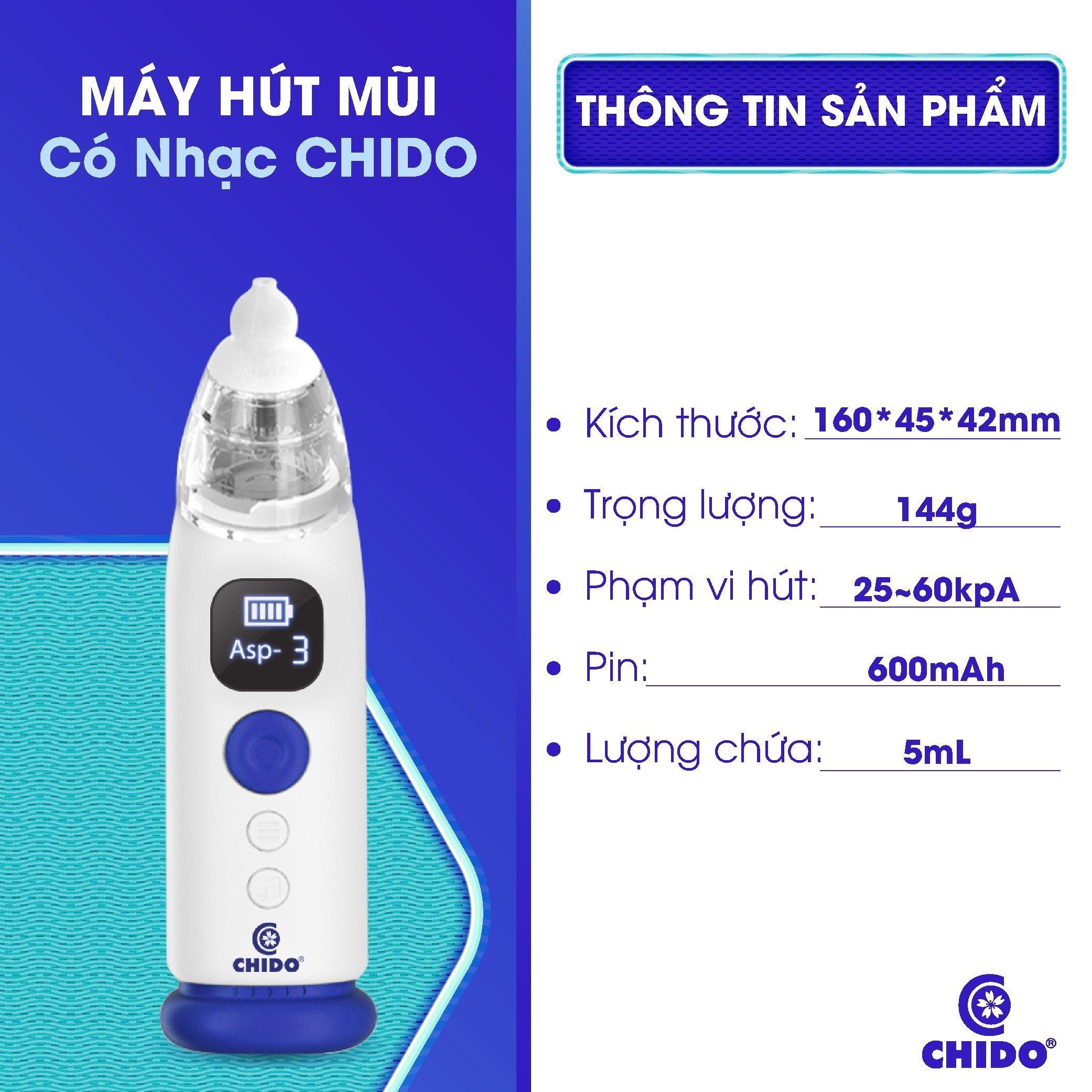 Máy Hút Mũi CHIDO 3 Cấp Độ, Hút Tự Động, Phát Nhạc, Công Nghệ Nhật Bản