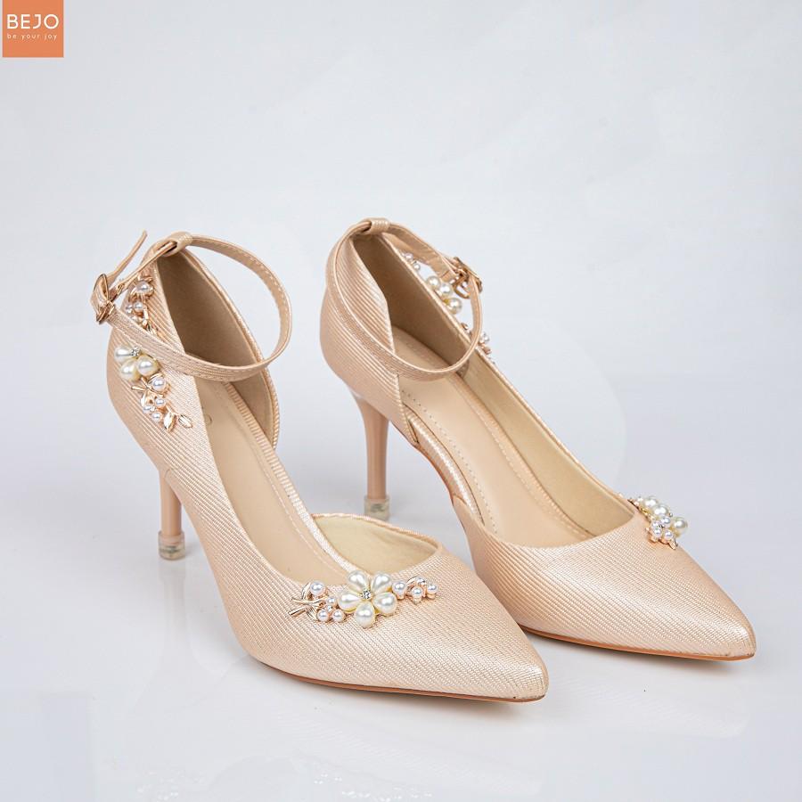 GIÀY CƯỚI -GIÀY CÔ DÂU BEJO HOA MAI NUDE H88 - WEDDING SHOES