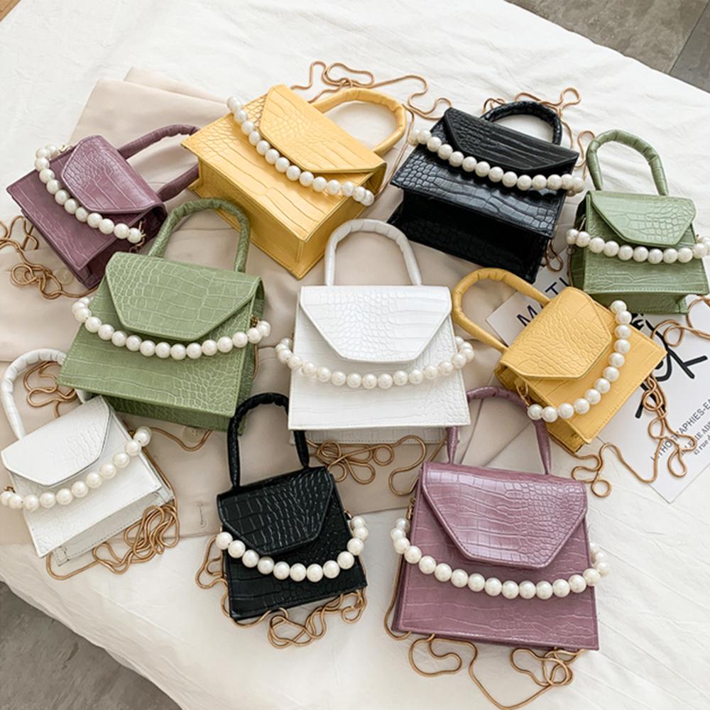 Ví Mini Và Vòng Tay Ngọc Trai Ví Cầm Tay Sang Trọng Thiết Kế Túi Đeo Chéo Da Cá Sấu Họa Tiết Túi Tote Đeo Vai Thời Trang Túi PU L