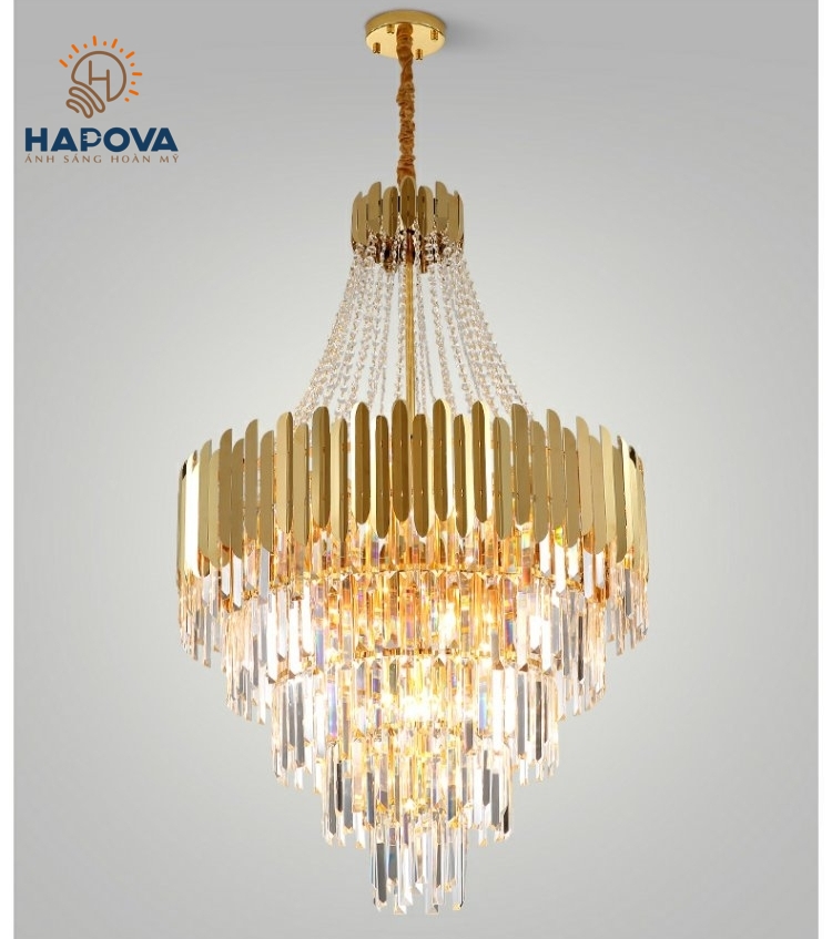 Đèn thả thông tầng pha lê Cao cấp HAPOVA SYNER 1040 + Tặng kèm bóng led