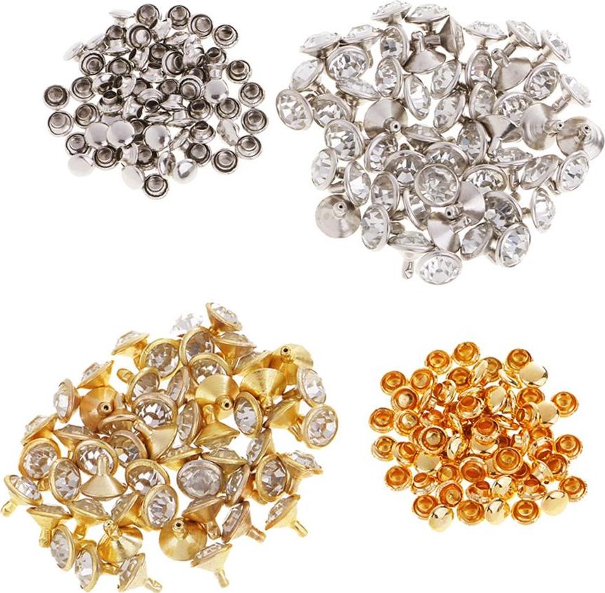 Kim Cương Giả Đinh Tán Cho Da DIY Nhanh Chóng Đinh Tán Đinh Nhọn Làm Đồ Da-Thủ Công Cho Túi Giày Vòng Tay Tand