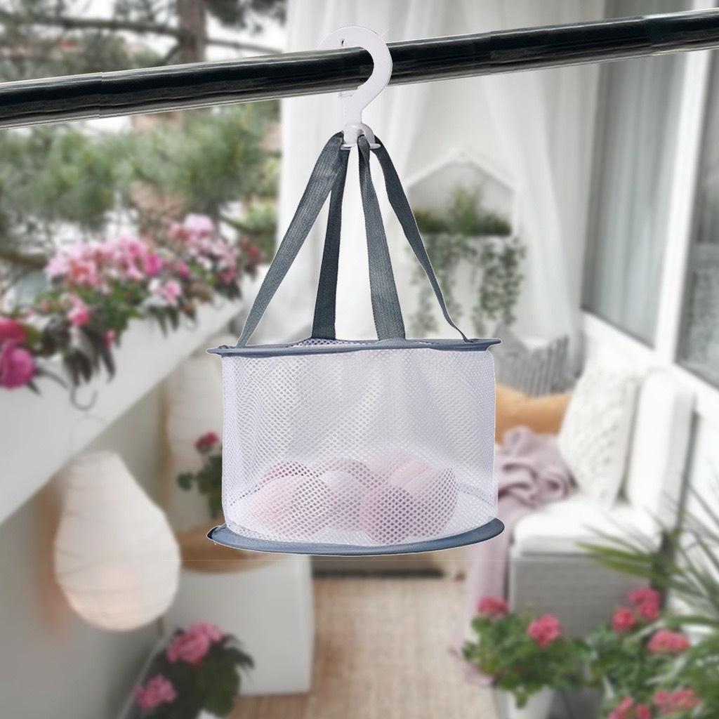 Túi lưới phơi cọ trang điểm GECOMO phơi mút, túi phơi gấp gọn có móc treo xoay - Hity Beauty