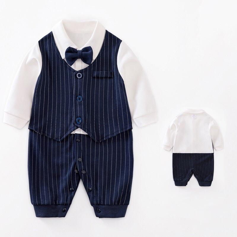 Body công tử dài tay cho bé trai - set vest - bộ áo liền quần ngầu cho bé sơ sinh - body thu đông - áo quần trẻ em