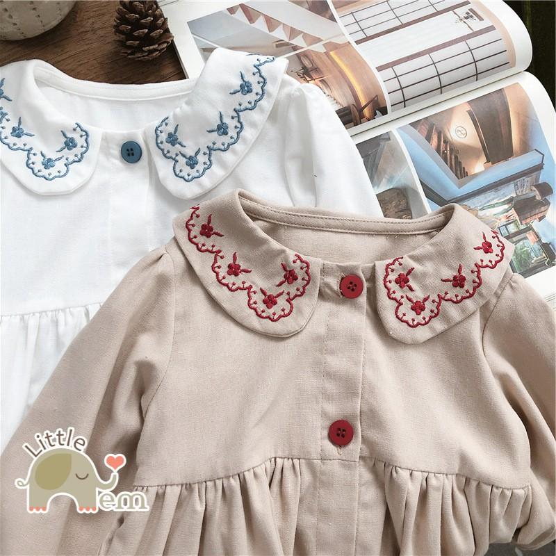 Váy bé gái _ Cổ sen thêu