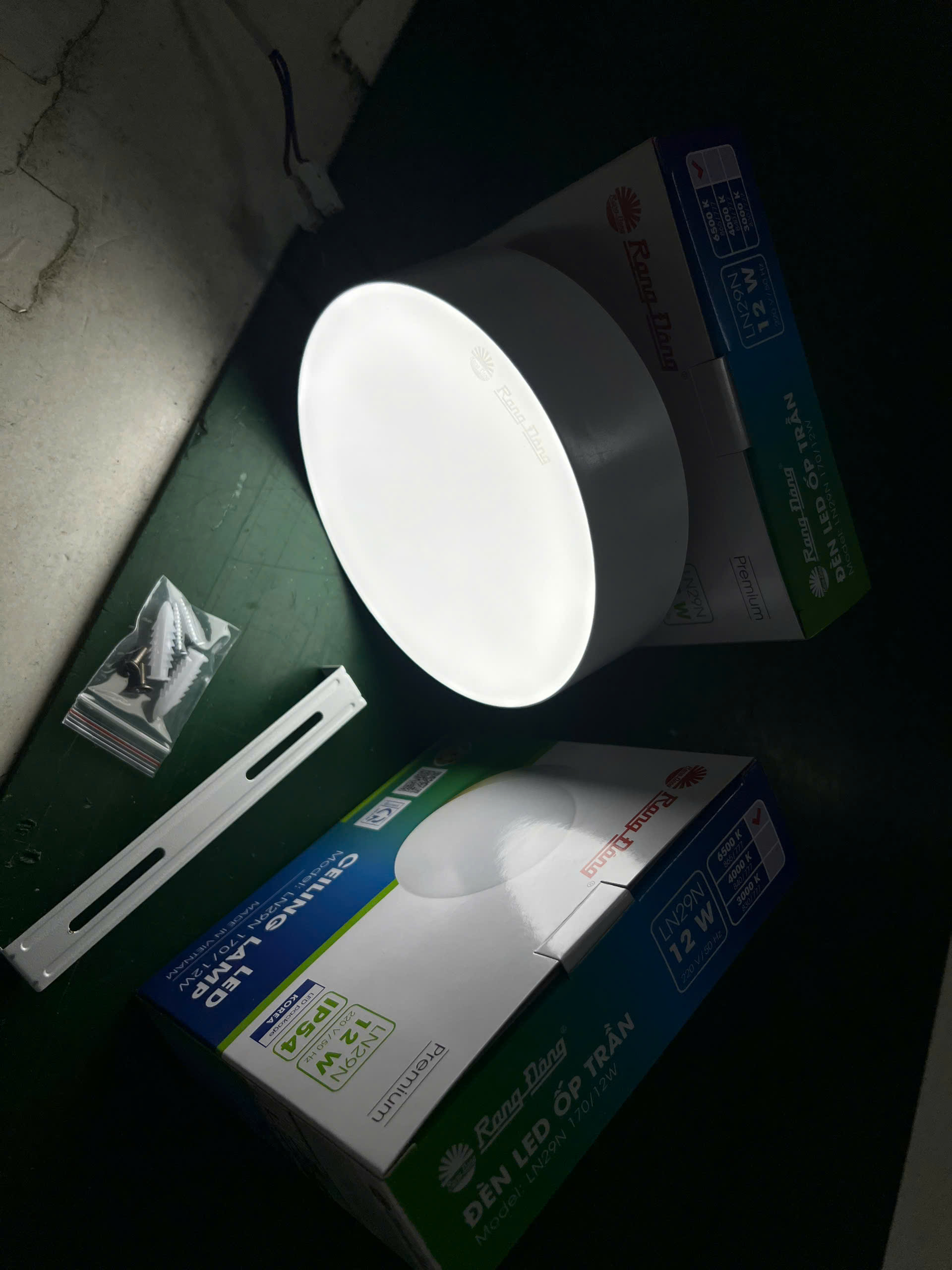 Đèn LED ốp trần tròn đổi màu đế nhựa LN29N 12W, 18W, 24W chính hãng Rạng Đông