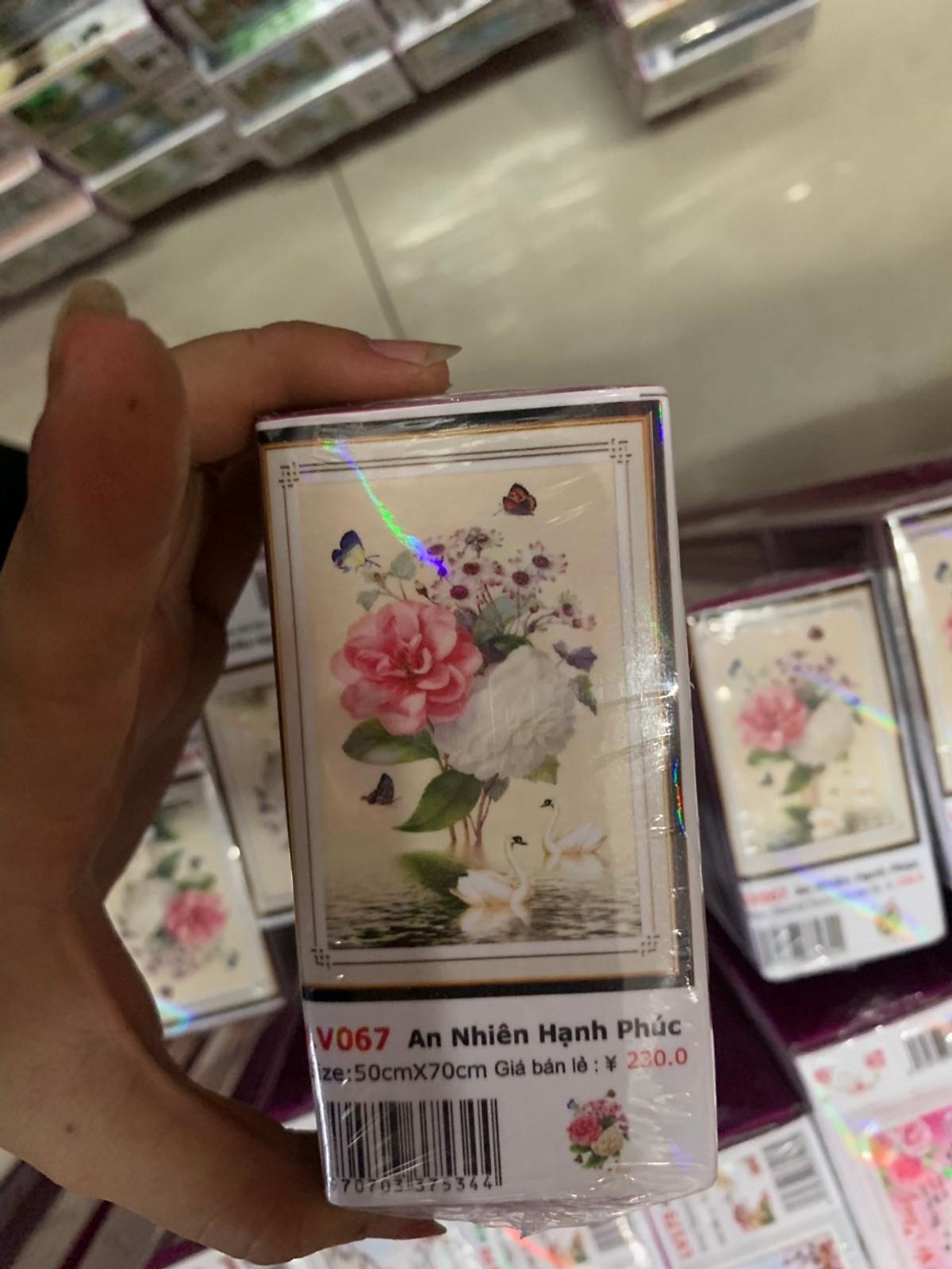 Tranh đính đá An Nhiên Hạnh Phúc chưa đính đá