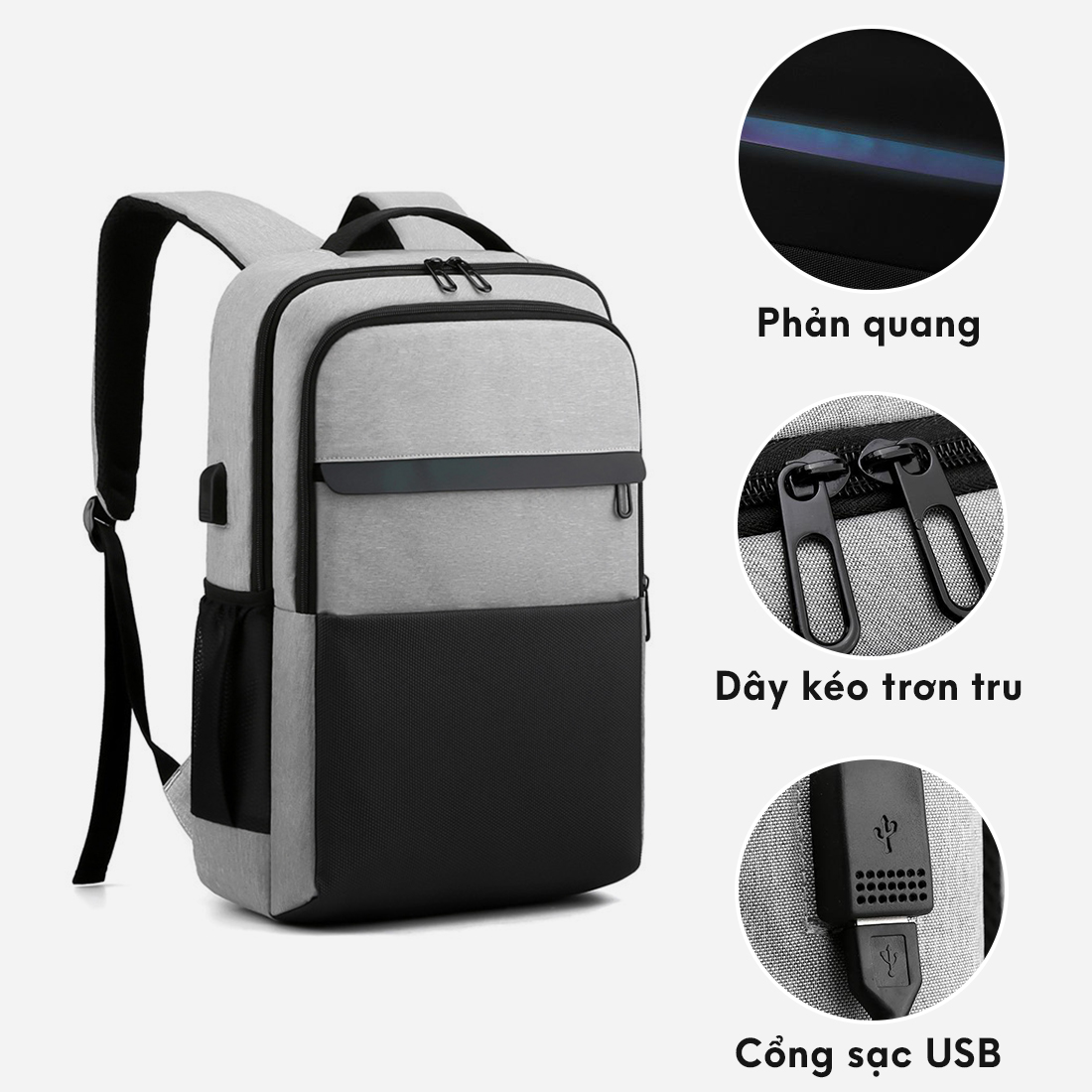 Balo Nam Nữ MENDO - Balo thời trang cao cấp, có cổng USB siêu tiện dụng- B8002