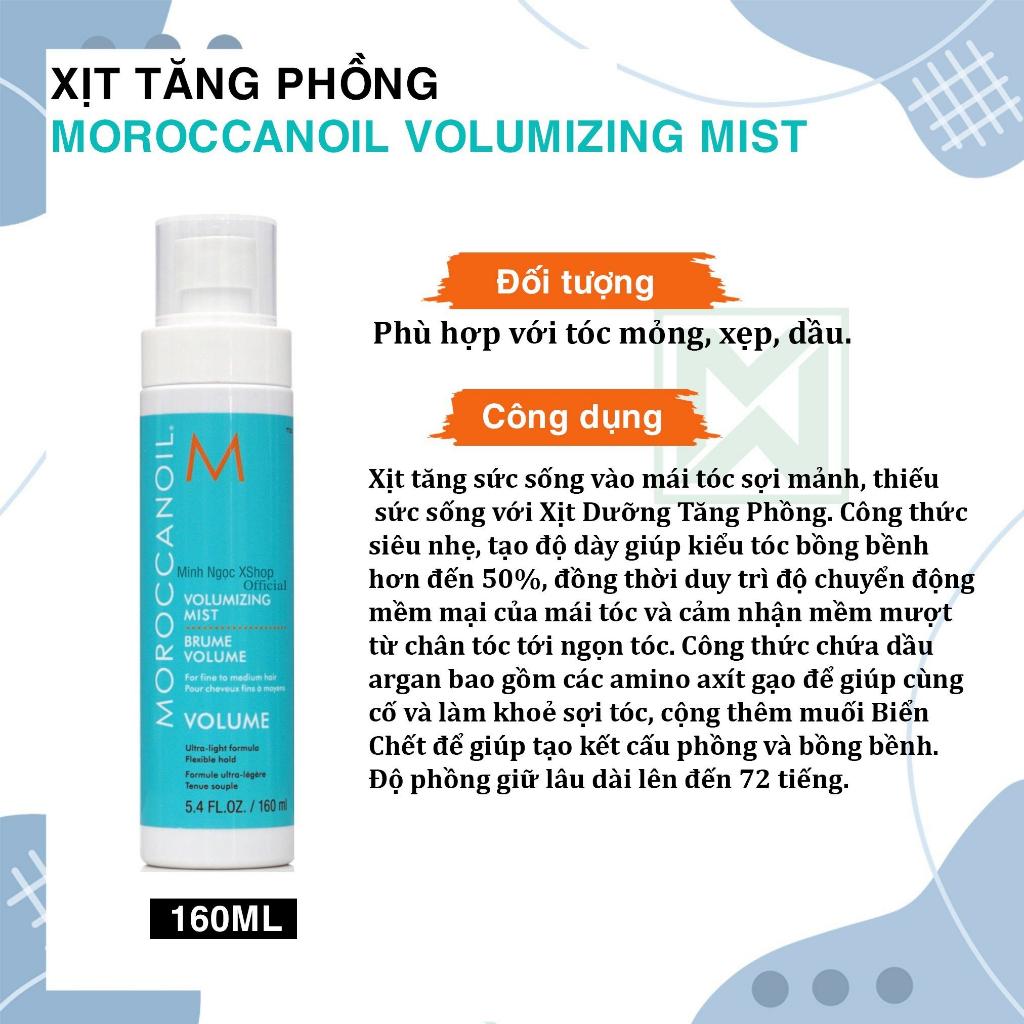 Xịt dưỡng tăng phồng tóc Moroccanoil Volumizing Mist 160ml + Kèm gội xã gói Karseell Mini 15ml*2