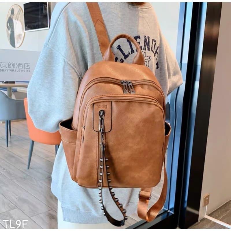 Túi trơn UNISEX da mềm cao cấp, Balo đi học thời trang chống nước Ulzzang, Balo du lịch đựng laptop lớn YYD