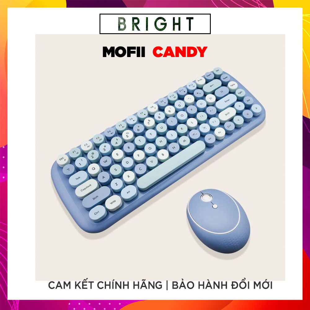 Bộ Bàn Phím Giả Cơ &amp; Chuột Không Dây Mofii Candy - Hàng Chính Hãng