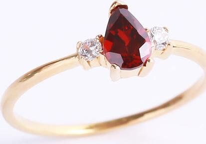 Nhẫn bạc đá đỏ giọt lệ minimalist Gix Jewel N13