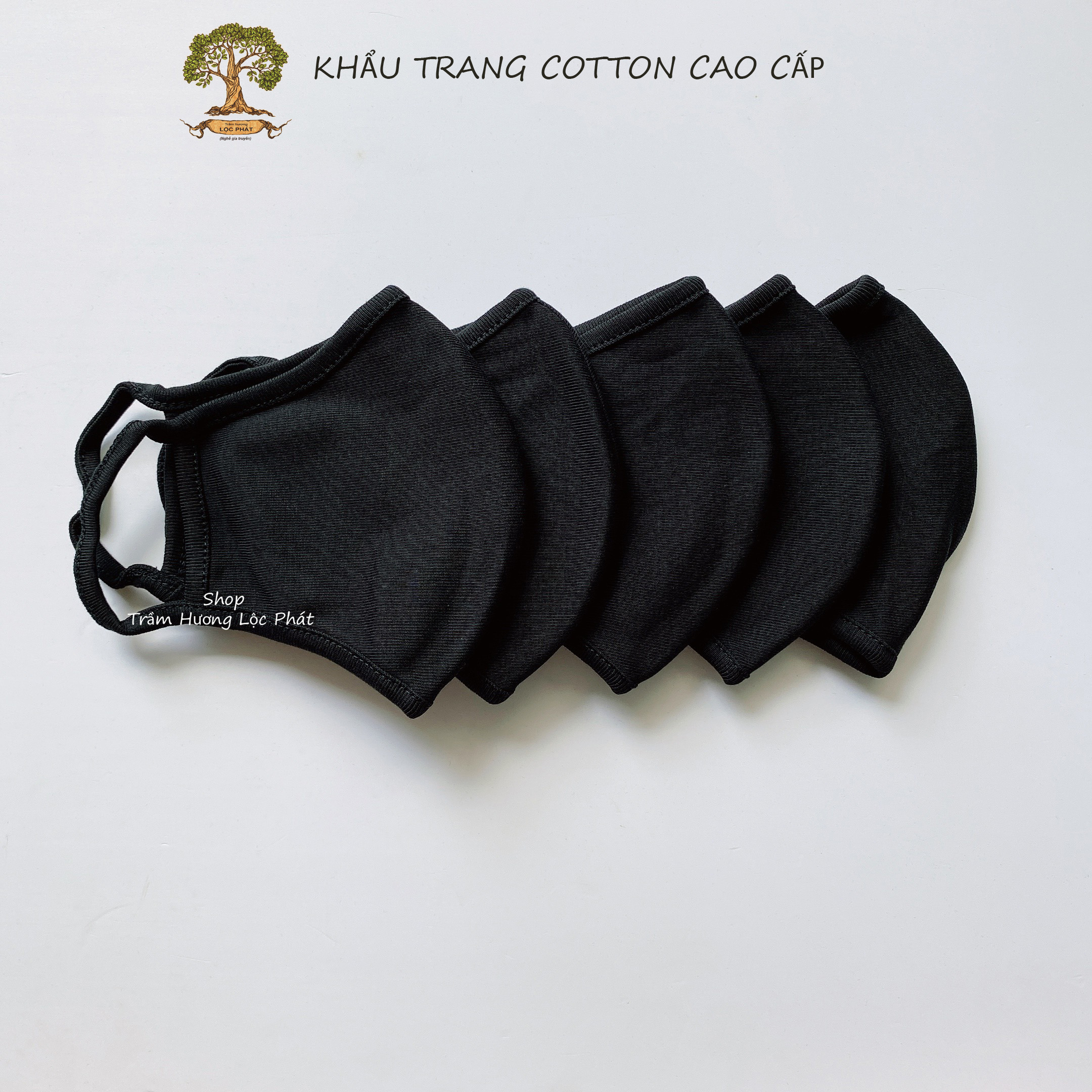 Khẩu Trang Vải Cotton Cao Cấp - combo 5pcs - Màu Xanh Nepal Huyền Bí