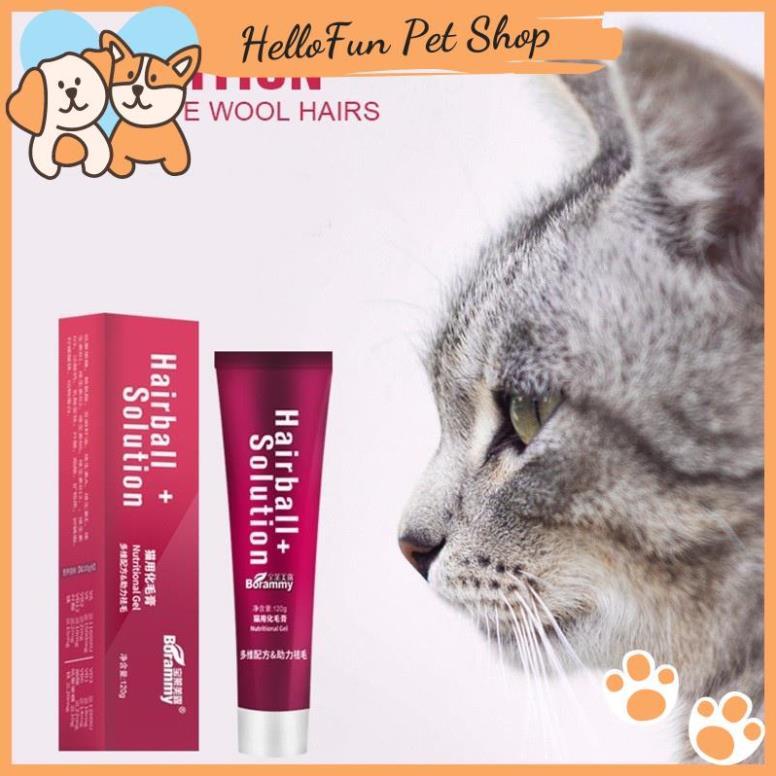 Gel dinh dưỡng cho mèo Hairball Solution giúp tiêu búi lông, dưỡng lông mềm mượt 120g