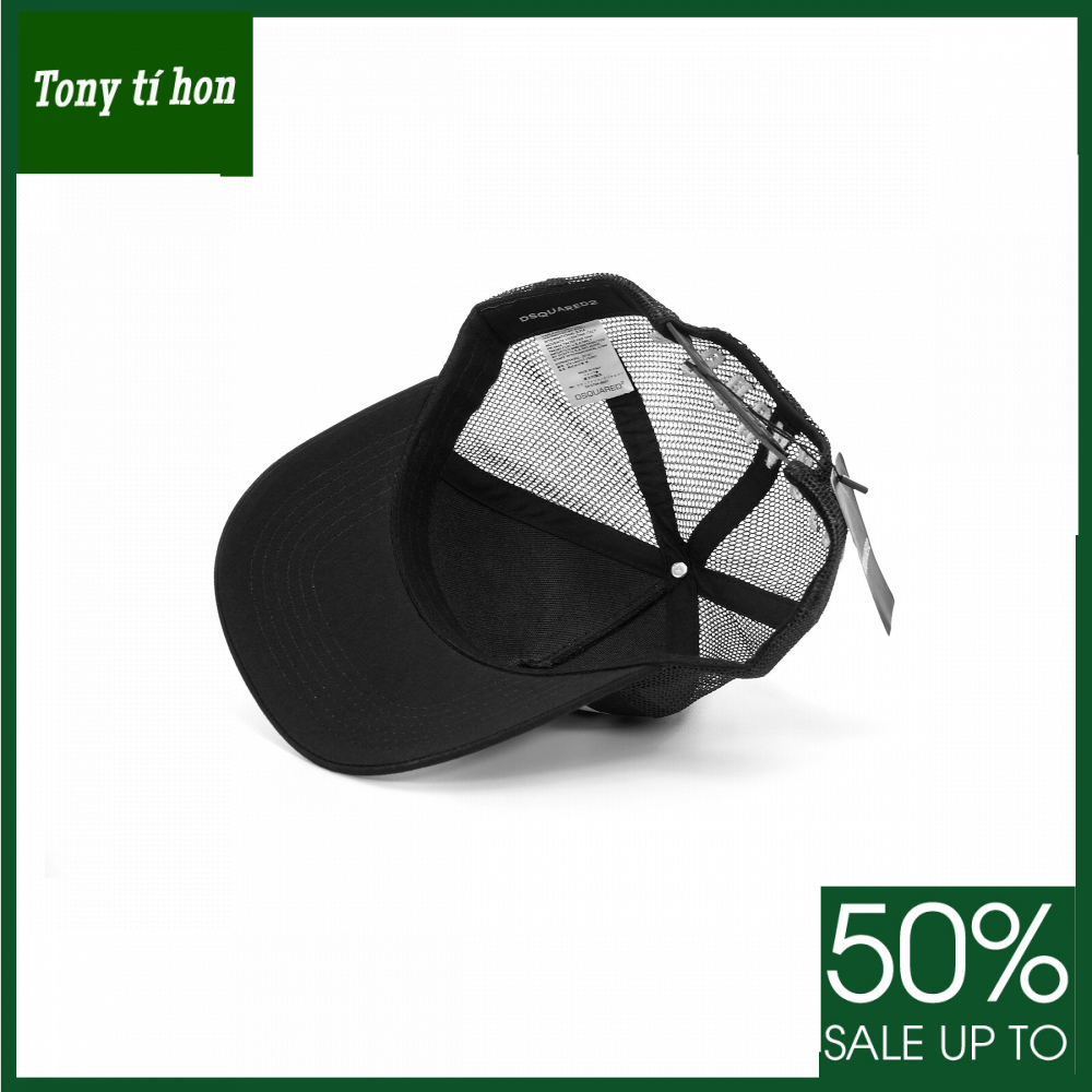 Tony tí hon - Mũ/nón kết lưỡi trai thời trang nam nữ DS.QUARED2 chữ trắng phối lưới, hàng hiệu cao cấp, đẹp - chữ đỏ / màu trắng