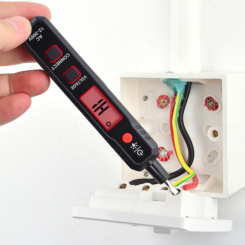 Bút thử điện cao cấp mà hình LCD rõ nét, Bút thử điện đo thông mạch, kiểm tra dây lửa dây mass có còi báo